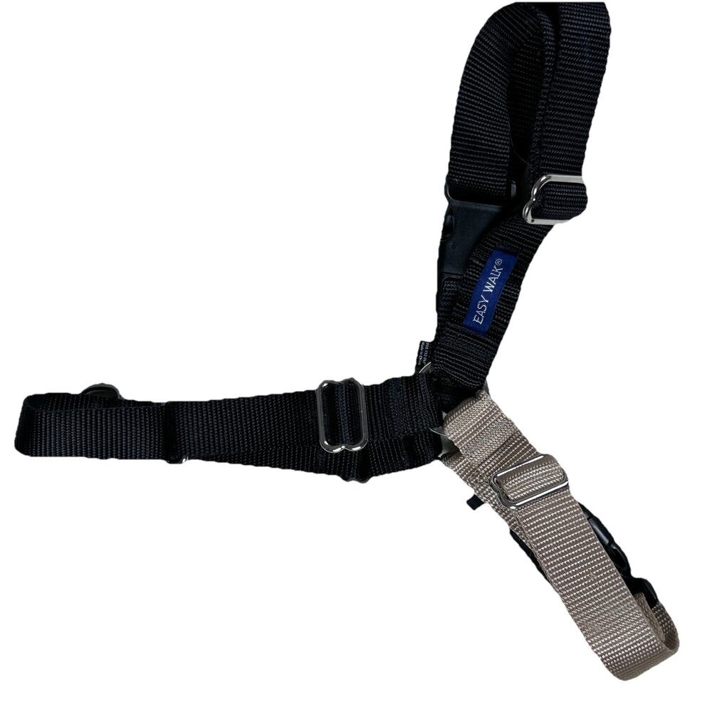 Easy Walk Pet Safe dog harness Sz L adjustable black & tan nylon GUC labeled